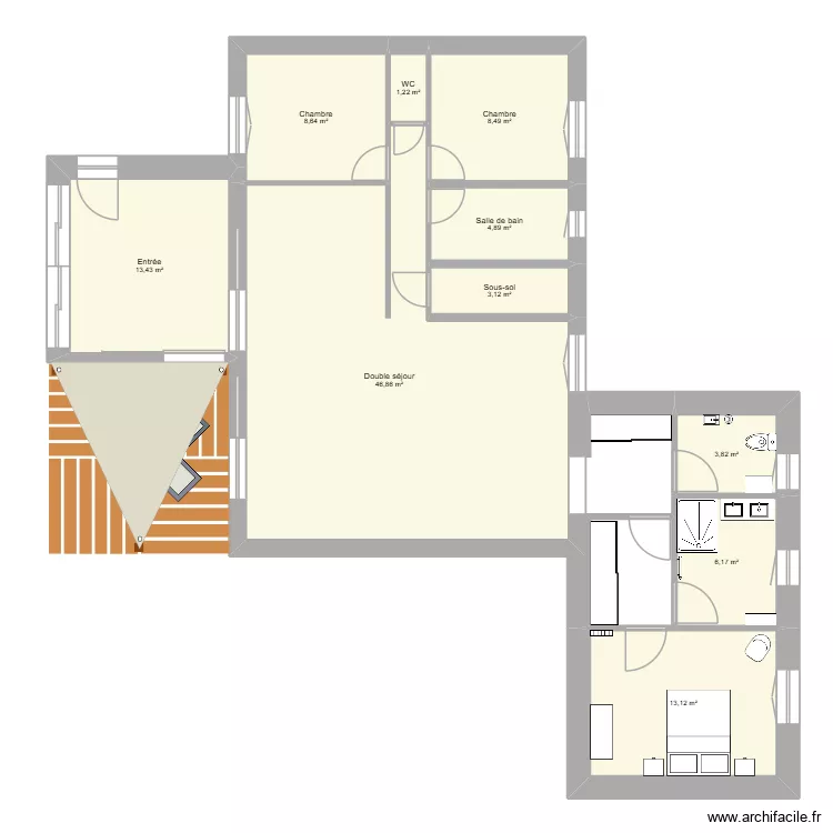suite parentale1. Plan de 10  et 110 m²
