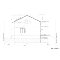 maison Douvres  / plan projet réhausse /façade Ouest