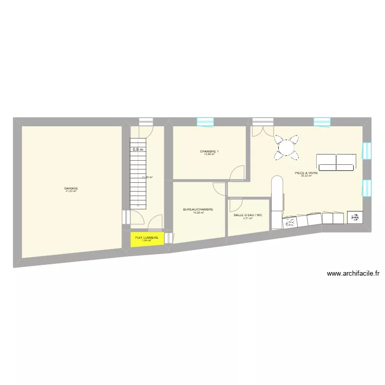 ENSEMBLE IMMO VILLENEUVE MINERVOIS GRD T4 DUPLEX + T2 + T3. Plan de 