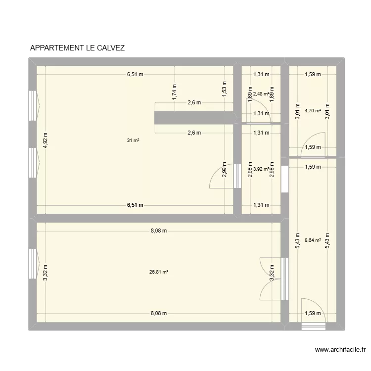 APPARTEMENT LE CALVEZ. Plan de 