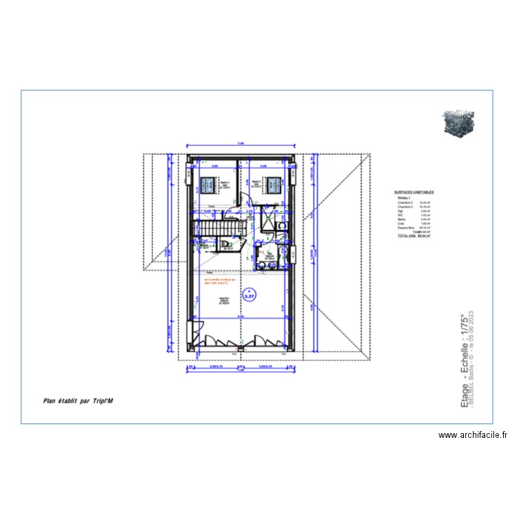 badis etage a jour. Plan de 0 pièce et 0 m2