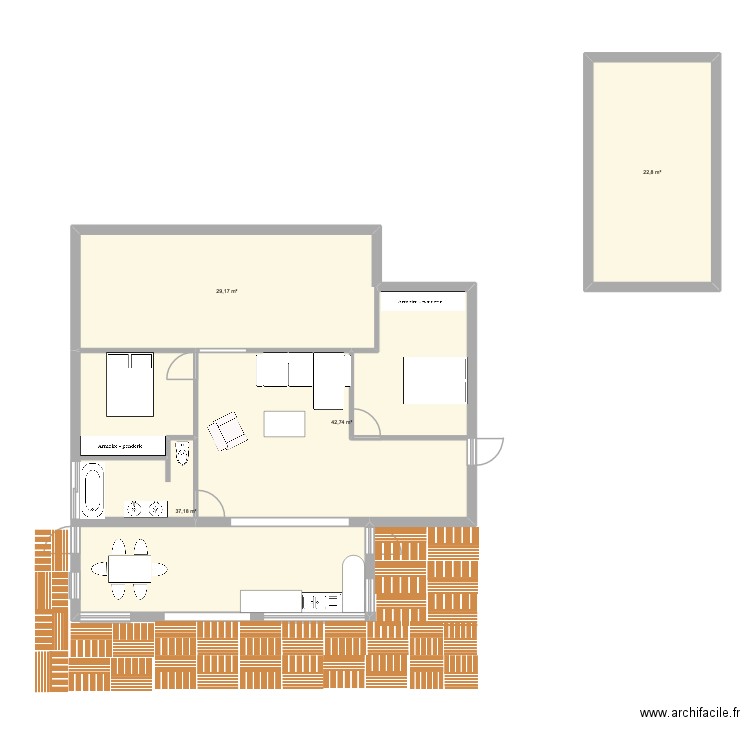 kaz1.0. Plan de 4 pièces et 132 m2