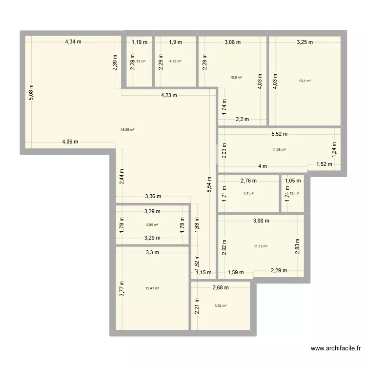 maison23. Plan de 12  et 132 m²