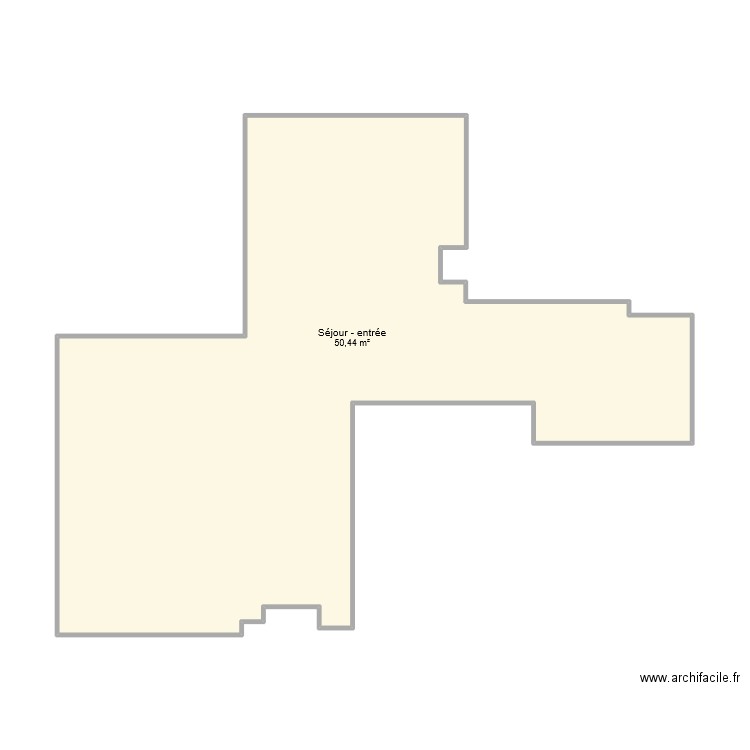 Bremens - Séjour entrée. Plan de 1 pièce et 50 m2