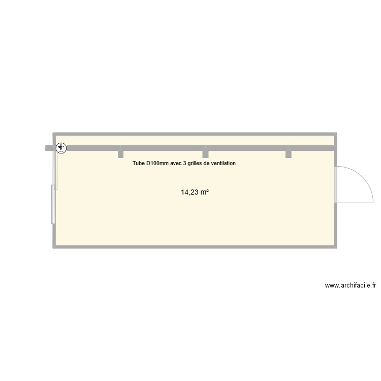 EIFFAGE MEYZIEU - VMC VESTIAIRE. Plan de 1 pièce et 14 m2