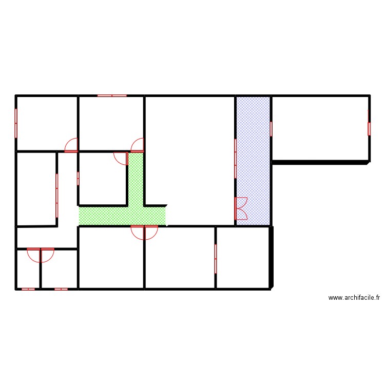 plan. Plan de 15 pièces et 261 m2