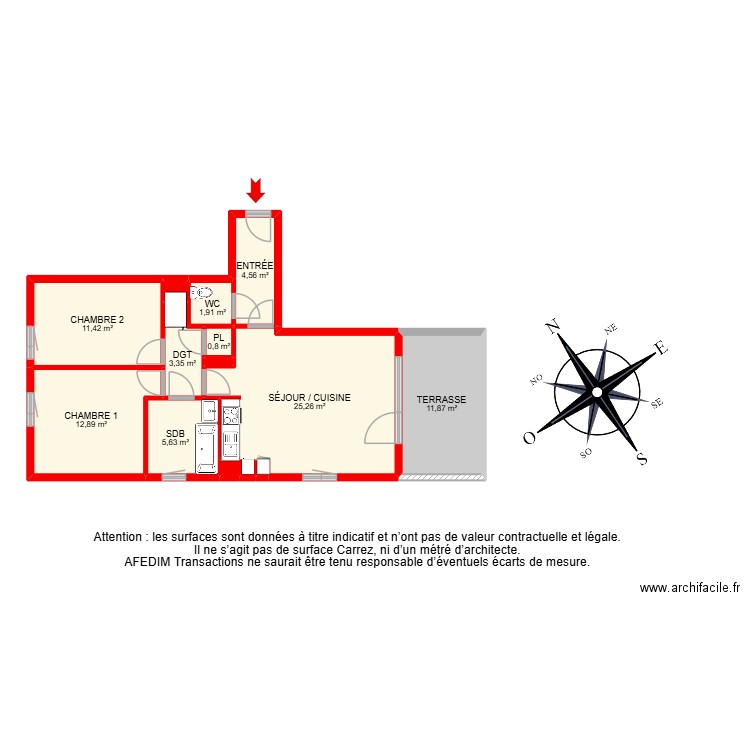 BI 30380. Plan de 15 pièces et 92 m2