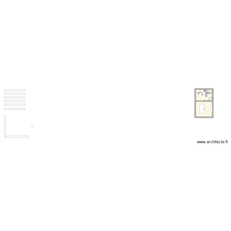 USINE. Plan de 2 pièces et 25 m2