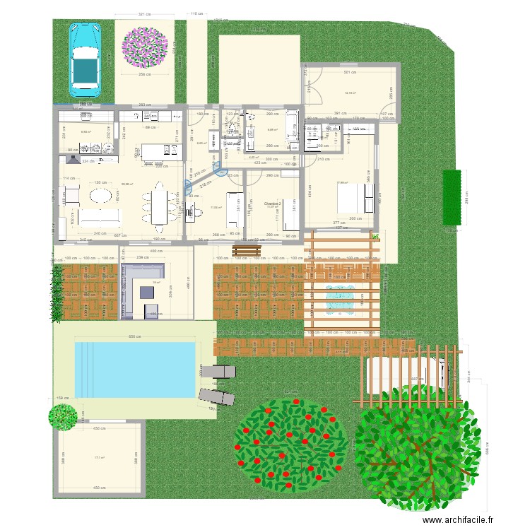 Maison - projet 8. Plan de 14 pièces et 156 m2