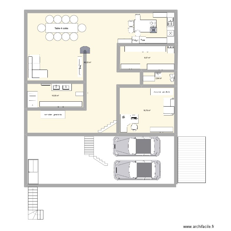 maison 3. Plan de 5 pièces et 124 m2
