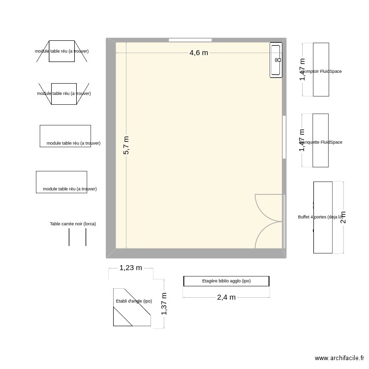 FluidSpace-Senac. Plan de 1 pièce et 26 m2