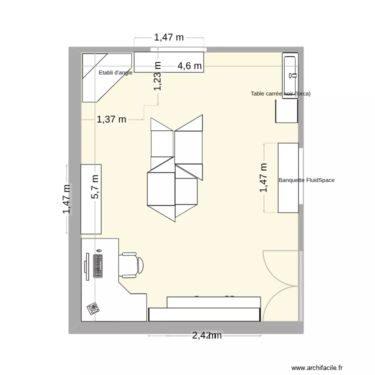FluidSpace-Senac. Plan de 1 pièce et 26 m²