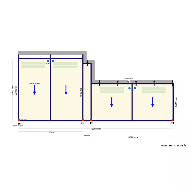 candeais. Plan de 5  et 46 m²