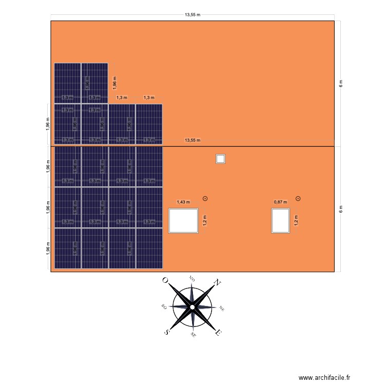 Panneau photovoltaïques. Plan de 0 pièce et 0 m2