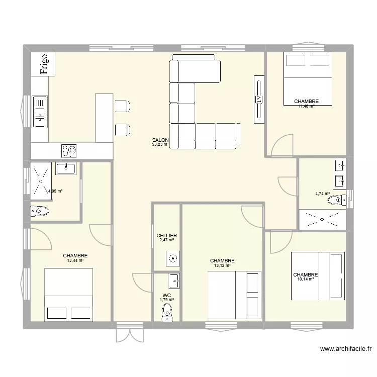 plan houdjati 10x12. Plan de 9  et 114 m²