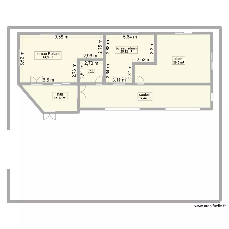 bureau avant. Plan de 