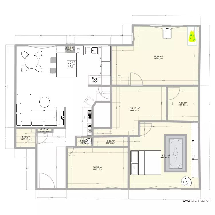 Dompierre. Plan de 10  et 68 m²