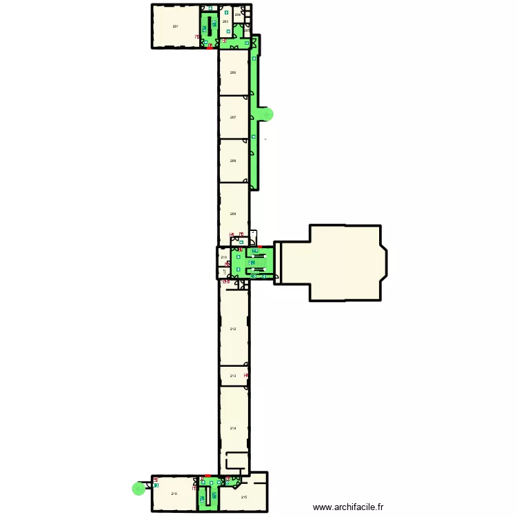 Plan 2&egrave;me &eacute;tage face ouest. Plan de 