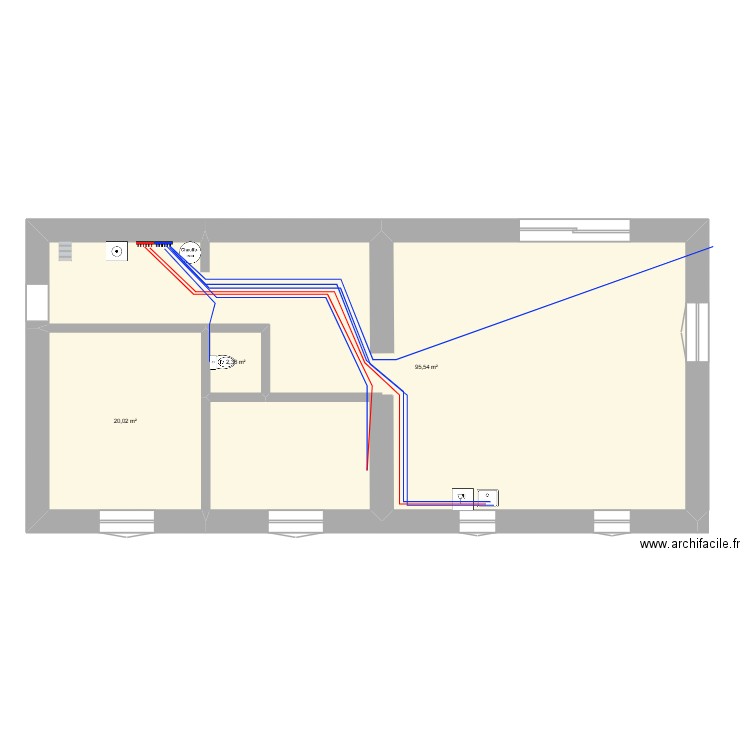 papa maison. Plan de 3 pièces et 118 m2