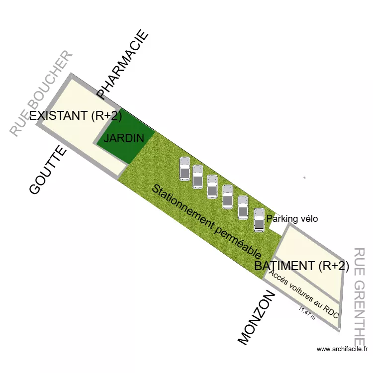Schema. Plan de 3  et 178 m²