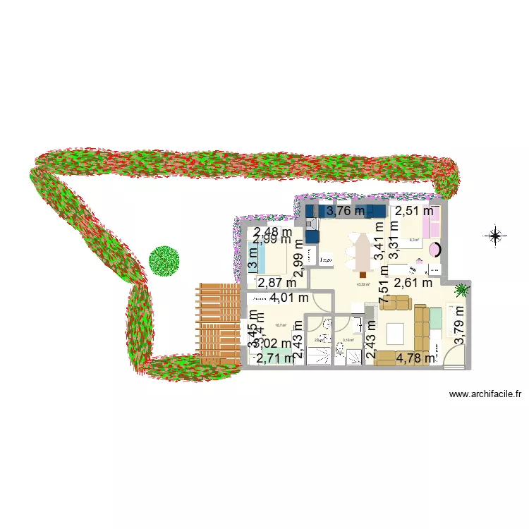Appartement ifrane. Plan de 5  et 68 m²