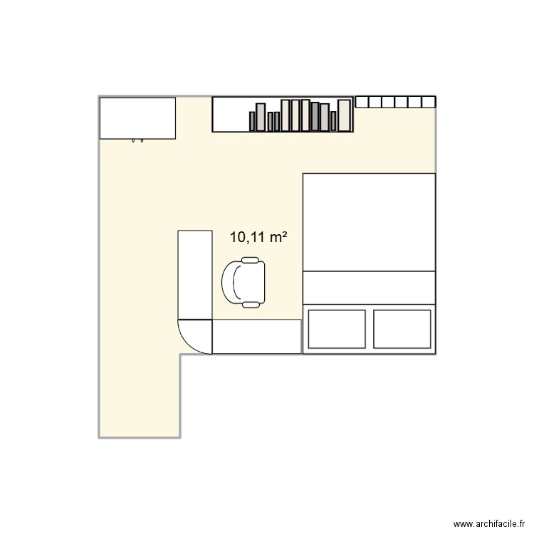 chambre Manoah 3. Plan de 1 pièce et 10 m2