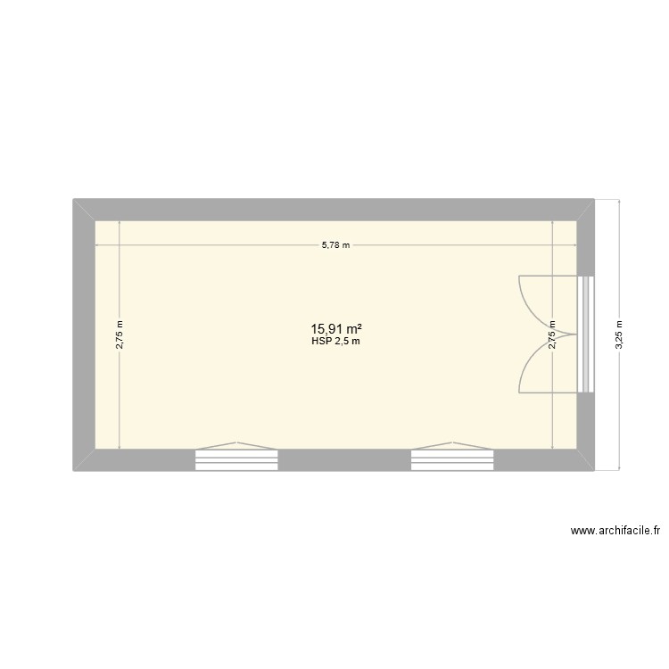 fauvettes. Plan de 1 pièce et 16 m2