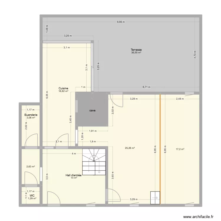 REZ - Ruisseau. Plan de 10  et 120 m²