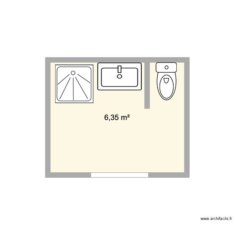 sanitaire tente. Plan de 1 pièce et 6 m2