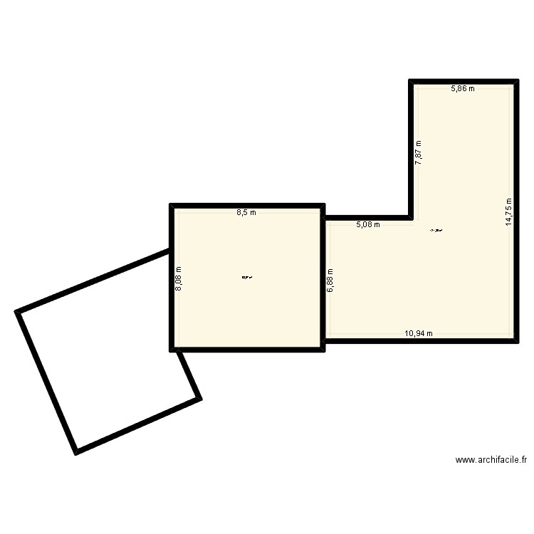 maison projet. Plan de 2 pièces et 190 m2