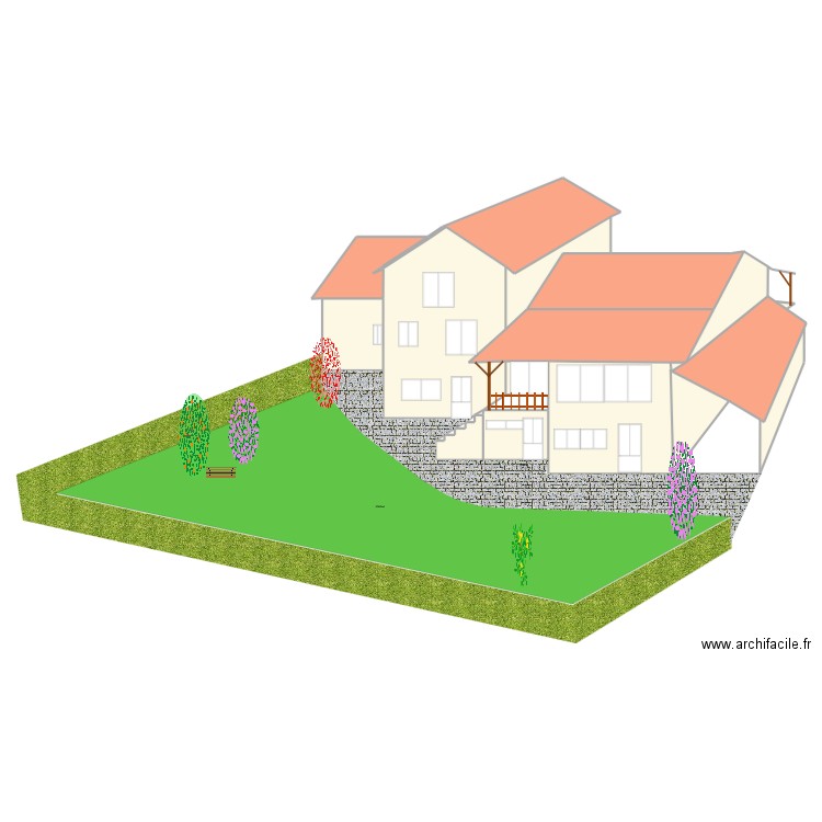 terrasse. Plan de 22 pièces et 382 m2