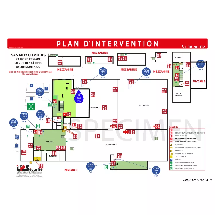 Moy Comodis Montaigu. Plan de 
