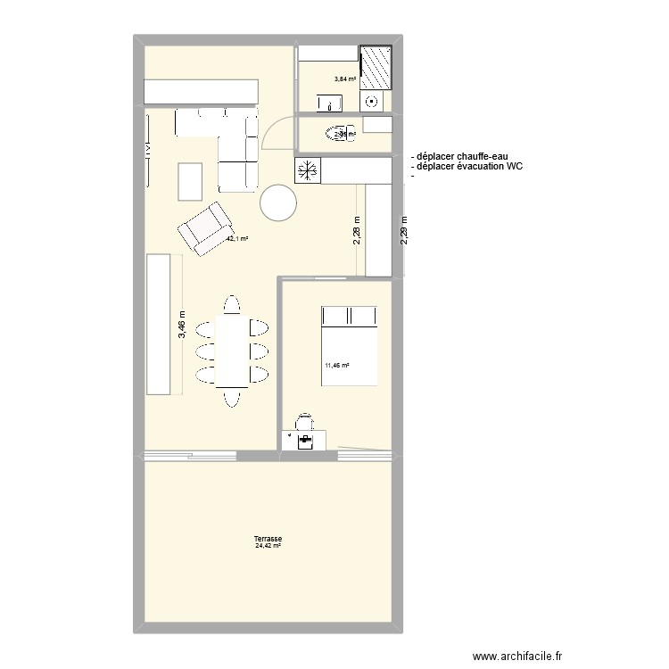 Appart en pétatn tout là 3. Plan de 5 pièces et 84 m2