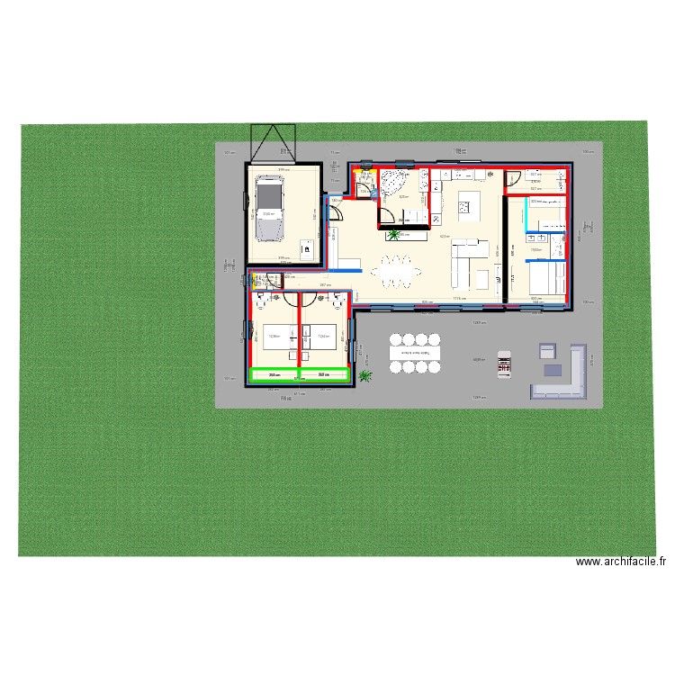 Maison 5. Plan de 19 pièces et 283 m2