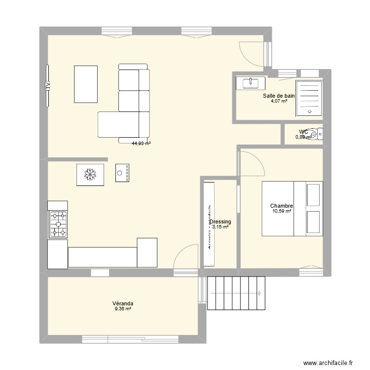 MAISON AMENAGEMENT. Plan de 6 pièces et 73 m2
