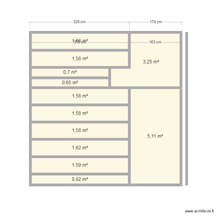 plan placher mezanine . Plan de 12 pièces et 22 m2