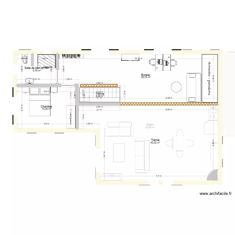 Maison Basque - Mezzanine. Plan de 