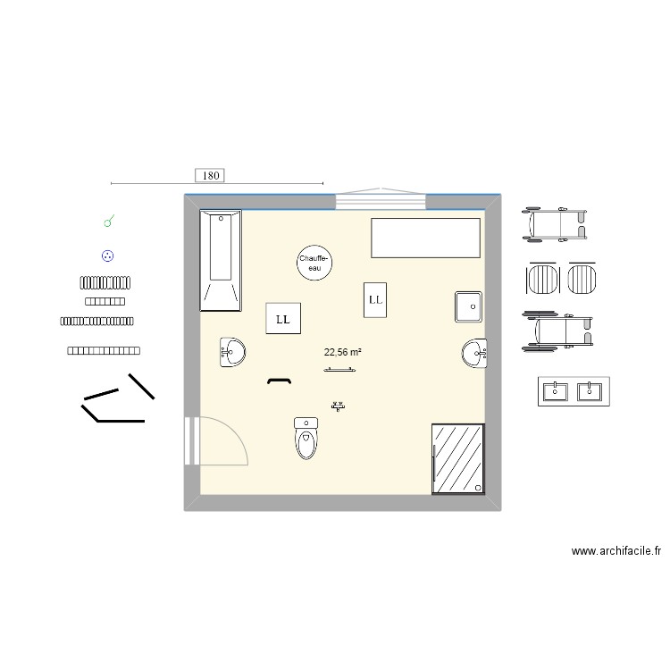 modèle salle de bain. Plan de 0 pièce et 0 m2