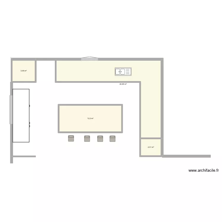 cuisine. Plan de 4 Pièces et 43 m² cuisine. Plan de 4 Pièces et 43 m²