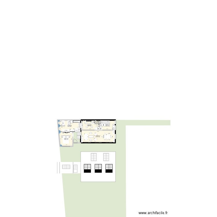 Léon renault sans mobilier. Plan de 11 pièces et 176 m2