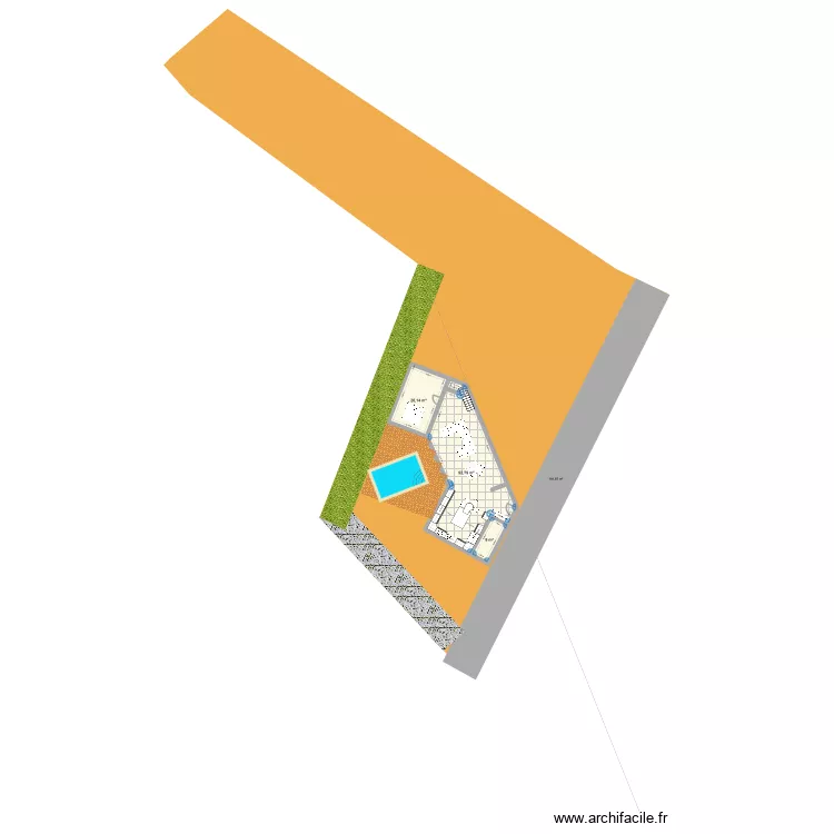 Maison des Amours. Plan de 8  et 243 m²