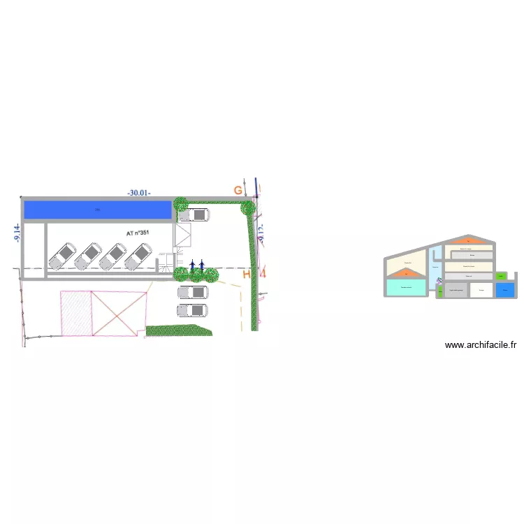 4 studios + 1. Plan de 