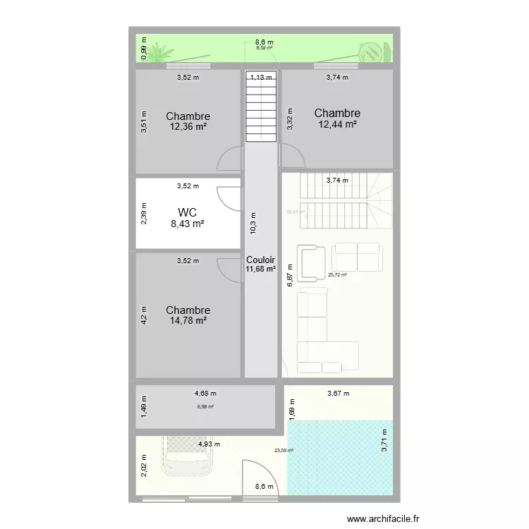 amir v2. Plan de 18  et 369 m²