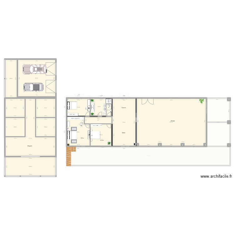 Villa Tarzan Permis. Plan de 61 pièces et 1313 m2