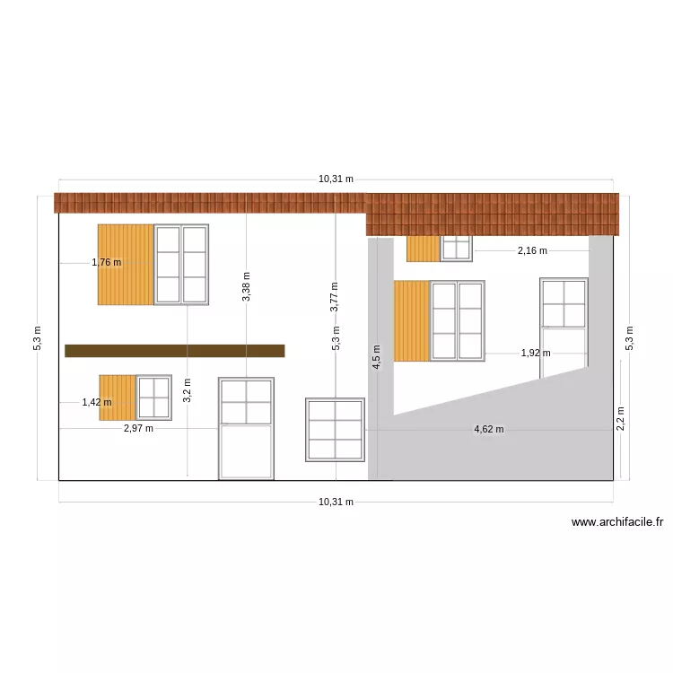Facade Avant. Plan de 