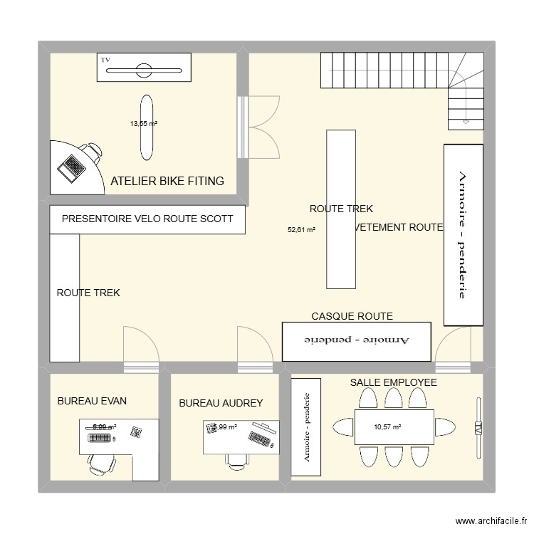 etage 1. Plan de 5 pièces et 89 m2
