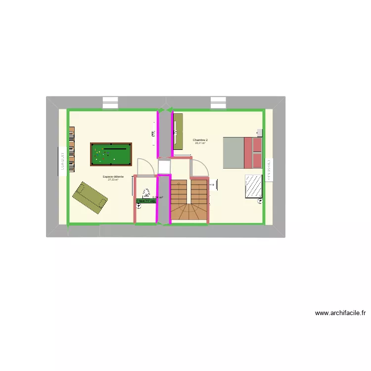 Am&eacute;nagement COMBLES Maison Cheilly Les Maranges. Plan de 8  et 55 m²