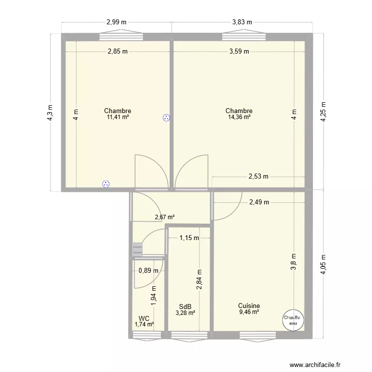 carnac cible Elec. Plan de 6  et 43 m²