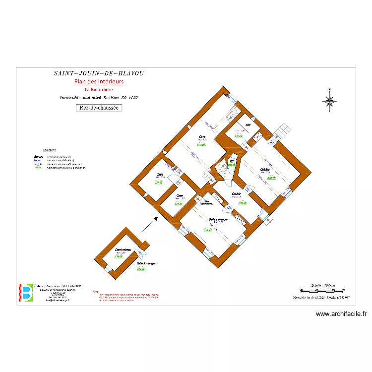 RDC - plan géomètre. Plan de RDC - plan géomètre. Plan de