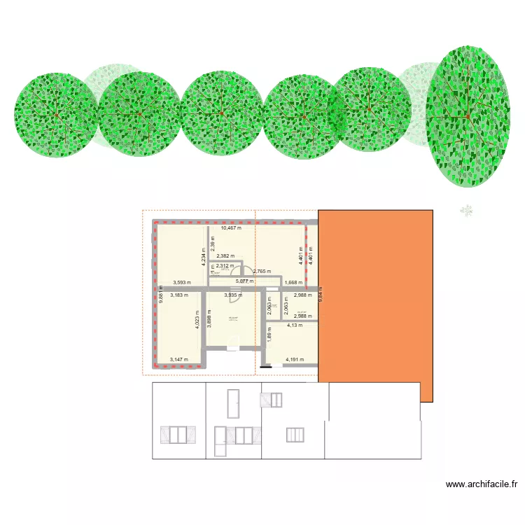 chambre+salle de bain+dressing+wc modifi&eacute;. Plan de 12  et 280 m²